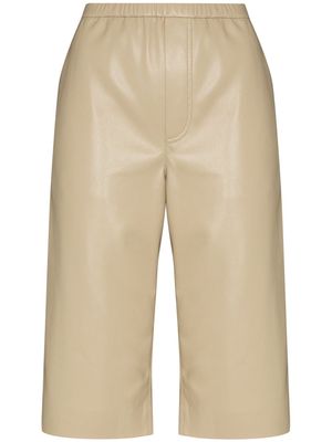 Nanushka Wendel faux-leather knee-length shorts - Neutrals