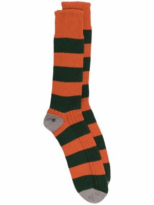 Mackintosh striped cotton socks - Orange