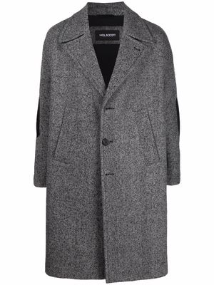 Neil Barrett herringbone-pattern coat - Black