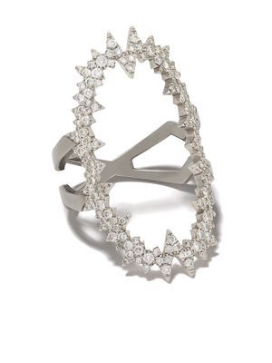 Diane Kordas 18kt white gold Atomic diamond ring