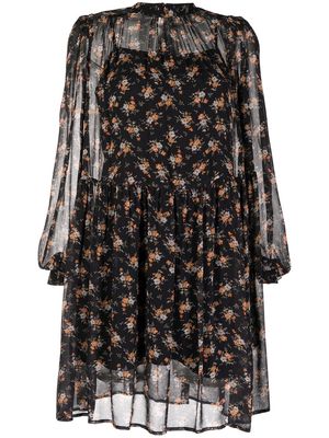 byTiMo floral-print georgette dress - Black
