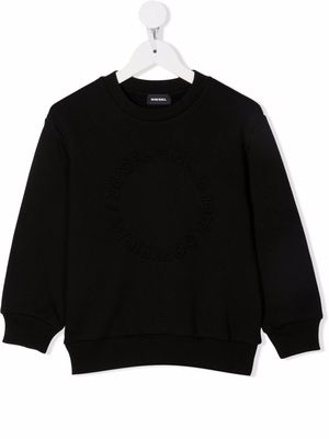 Diesel Kids debossed tonal logo sweatshirt - Black