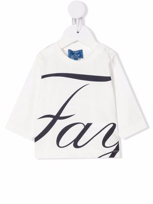 Fay Kids logo-print cotton T-shirt - White