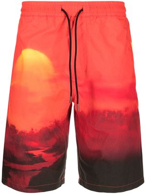 Maharishi drawstring track shorts - Red