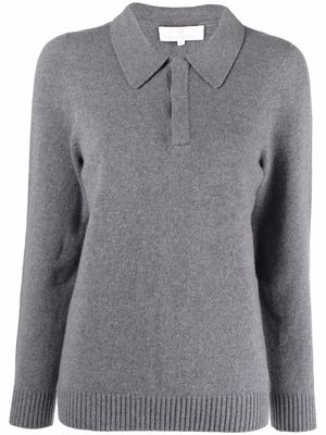 AMI AMALIA slim-fit knit polo jumper - Grey
