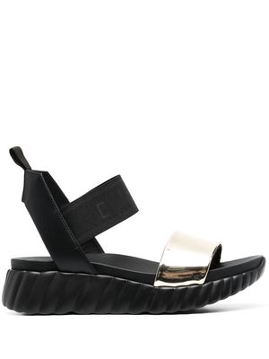 Baldinini logo-tape flatform sandals - Black