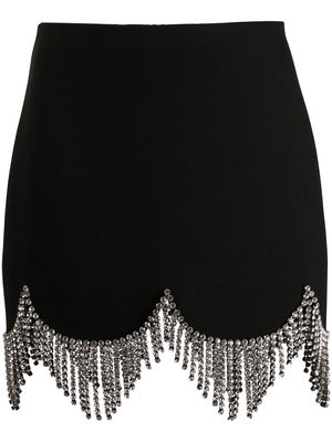 AREA crystal-embellished scallop-edge skirt - Black