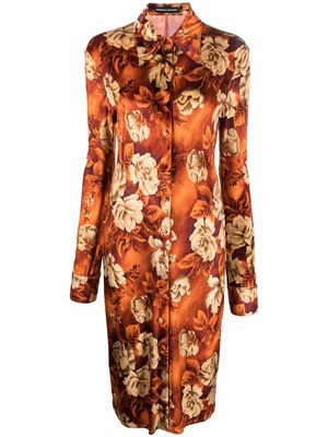 Kwaidan Editions all-over floral print dress - Orange