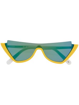 Courrèges Eyewear contrast cat-eye sunglasses - Yellow