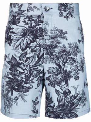 Erdem floral-print Bermuda shorts - Blue
