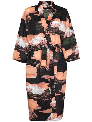 Desmond & Dempsey Wakatipu cotton robe - Black