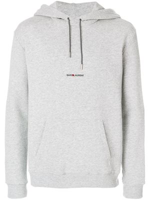 Saint Laurent logo-print hoodie - Grey