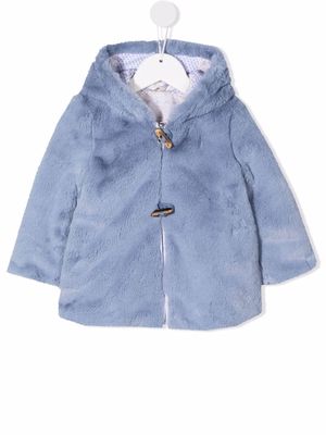 Lapin House reversible faux-fur hooded coat - Blue