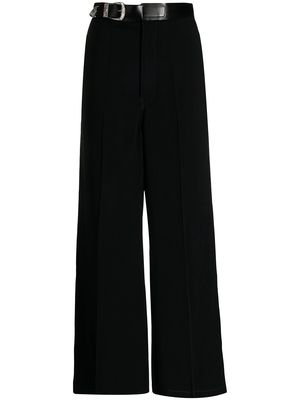 Toga belted-waist wide-leg trousers - Black