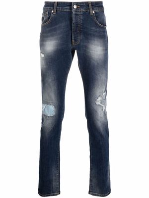 John Richmond Iggy distressed slim fit jeans - Blue