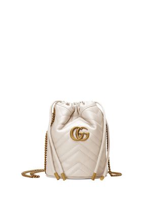 Gucci mini GG Marmont bucket bag - White