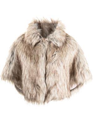 Unreal Fur Nord faux-fur cropped cape - Brown