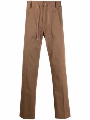 Moncler logo-tag drawstring trousers - Brown