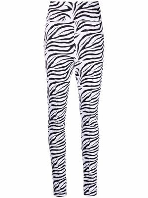 ROTATE Elodie zebra-print leggings - Black
