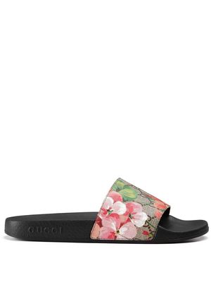 Gucci GG Blooms Supreme slide sandals - Black