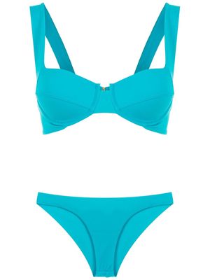 Brigitte balconette style bikini set - Blue