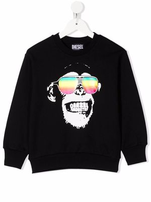 Diesel Kids graphic-print cotton sweatshirt - Black