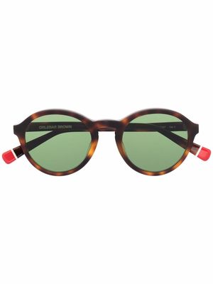 Orlebar Brown round frame tortoiseshell sunglasses
