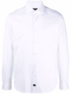 Fay logo-patch button-up shirt - White