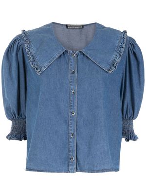 Amapô Helen short-sleeve denim shirt - Blue