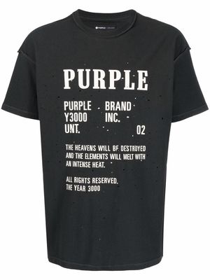 Purple Brand graphic-print cotton T-Shirt - Black