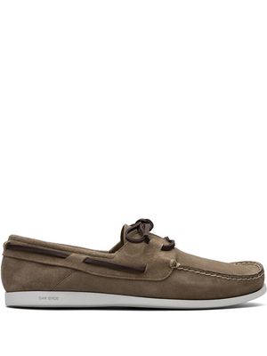 Car Shoe lace-up suede boat shoes - Brown