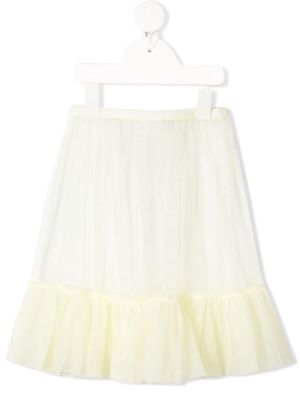 Il Gufo tiered tulle skirt - Yellow