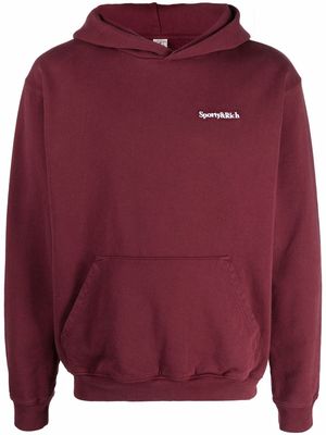 Sporty & Rich logo-embroidered cotton hoodie