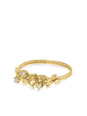 Alex Monroe 18kt yellow gold Beekeeper twist diamond ring