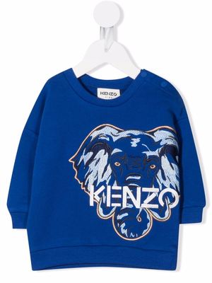 Kenzo Kids elephant-embroidered sweatshirt - Blue