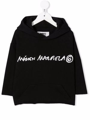 MM6 Maison Margiela Kids logo-print cotton hoodie - Black