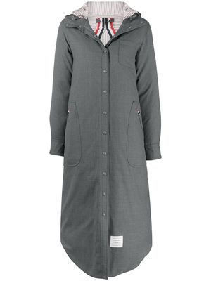 Thom Browne downfilled hooded coat - Grey
