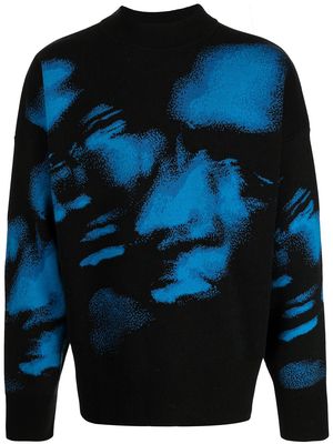Holzweiler tie-dye print jumper - Black