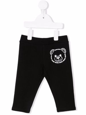 Moschino Kids teddy bear print tracksuit bottoms - Black