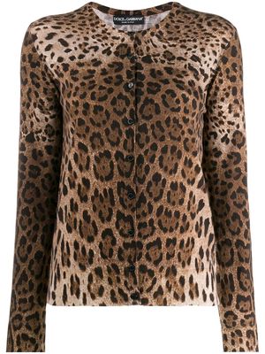 Dolce & Gabbana leopard print cardigan - Brown