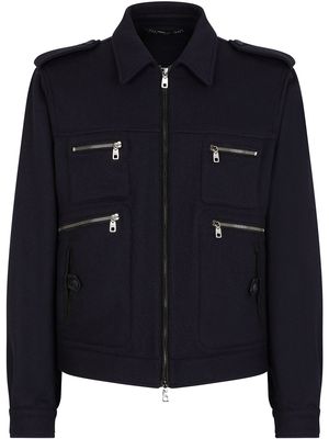 Dolce & Gabbana zip-pocketed shirt jacket - Blue