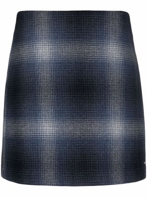 Tommy Hilfiger check-pattern wool skirt - Blue