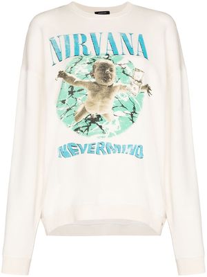 R13 Nirvana graphic-print sweatshirt - Neutrals