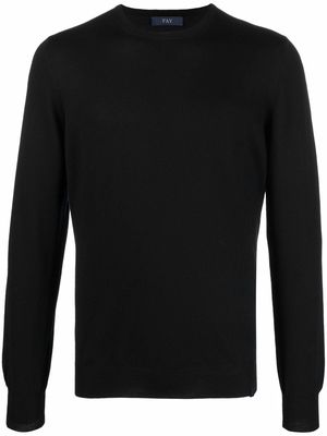 Fay crew neck knitted jumper - Black