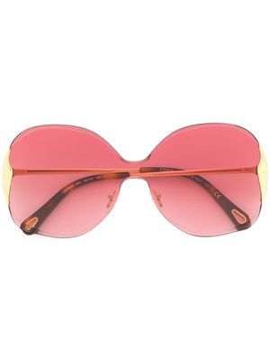 Chloé Eyewear two-tone oversized frame sunglasses - Gold