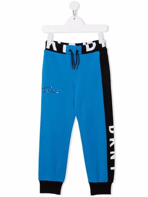 Dkny Kids side stripe logo trousers - Blue