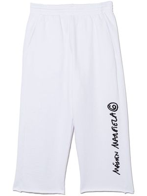 MM6 Maison Margiela Kids logo-embroidered cotton track pants - White