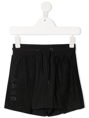 Dkny Kids logo-print cotton shorts - Black