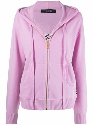 Versace Greca-print zip-up hoodie - Pink