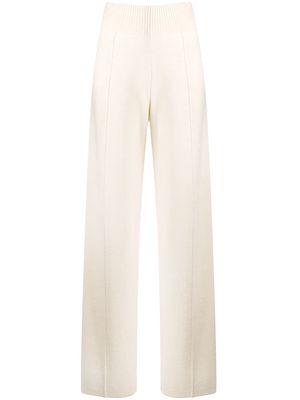 Pringle of Scotland wide-leg knitted trousers - White